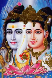 De hindoeïstische god Shiva en de godin Parvathi