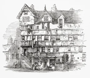 Huizen in de High Street, Edinburgh, Schotland