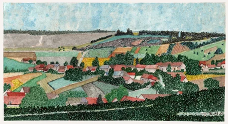 Landschap in het Franse platteland, ca. 1950