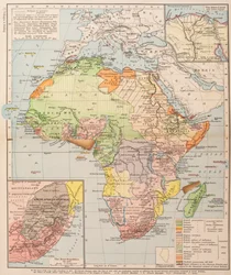 Kaart die de verdeling van Afrika toont