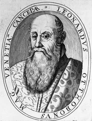 Portret van Leonardo Ottoboni, grootkanselier van Venetië, gravure