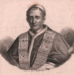 Portret van paus Gregorius XVI (1765-1846), ets en burijn, naar levendige tekening, Rome, 5 februari