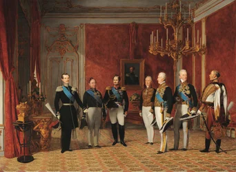 Ontvangst van Groothertog Alexander Nikolajevitsj door Prins Metternich in de Weense Hofburg in 1839