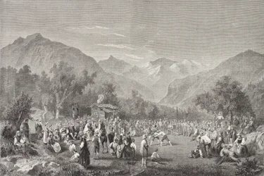 Zwitserland Unspunnenfest (zw/w foto)