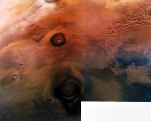 Vulkanen op het oppervlak van de planeet Mars