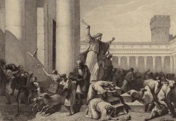 Jezus verdrijft de geldwisselaars uit de tempel