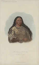 Mi-neek-ee-sunk-te-ka, De Mink, Een Mandan Meisje (aquatint)