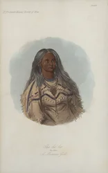 Sha-ko-ka, De Munt, Een Mandan Meisje (aquatint)