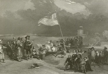 Het hijsen van de standaard