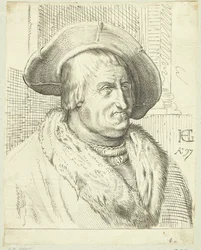 Fantasieportret van oude man met hoed