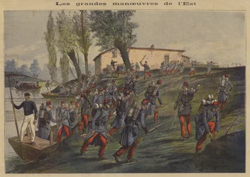 Het Franse leger op manoeuvres in het oosten van het land