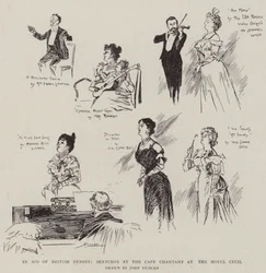 Ten Bate van Britse Verpleegsters, Schetsen in het Cafe Chantant in het Hotel Cecil