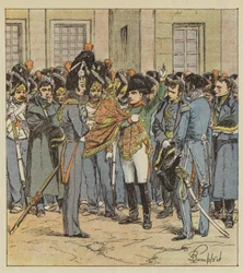 Afscheid van Napoleon van zijn Garde in Fontainebleau