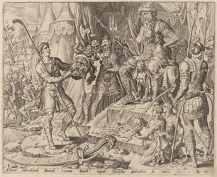 David met het Hoofd van Goliath voor Saul