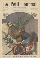 Boerengeneraal Piet Joubert op zijn sterfbed, Pretoria, Zuid-Afrika