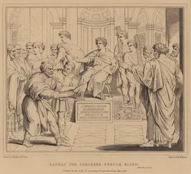Elymas de Tovenaar wordt Blind, Handelingen