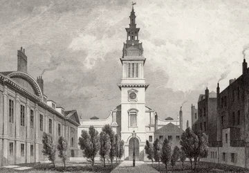 Christ Church en deel van Christs Hospital, 1831