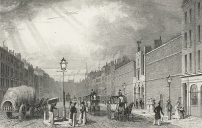 Farringdon Street en de Fleet Gevangenis, 1830