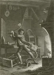 De dorpsbewoner en de slang