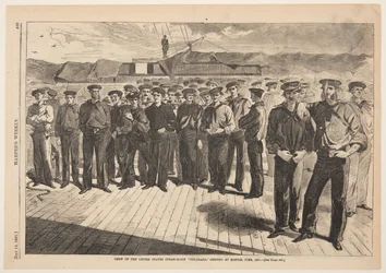 Bemanning van de U.S. stoomsloep "Colorado," ingescheept in Boston, juni 1861, uit Harper