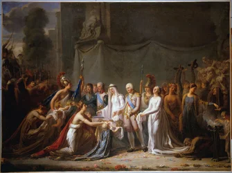 Frans: Allegorie op de intocht van Louis XVIII in Parijs op 3 mei 1814