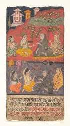 Shalibhadra voert soberheden uit: Folio uit een Shalibhadra manuscript