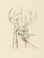 Abstracte schets van een hert