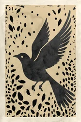 Zwarte vogel in vlucht