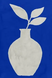Blauwe botanische vaas