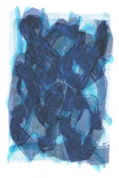 Blauwe vloeistof – Abstrakt
