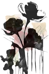 Donker bloemenmotief, abstract
