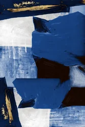 Dynamisch blauw-goud abstract
