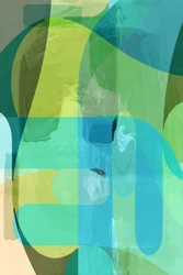 Vloeibaar Groen Blauw Abstract