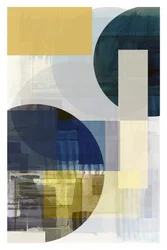 Geometrisch blauw-goud abstract