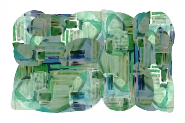 Groene en blauwe lagen