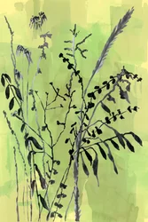 Groene botanische silhouetten