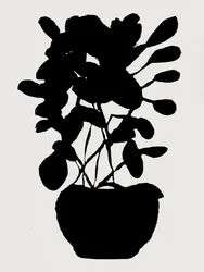 Modern botanisch silhouet