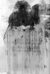 Somber, grungy, abstract