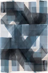 Overlappende blauwe geometrische patronen