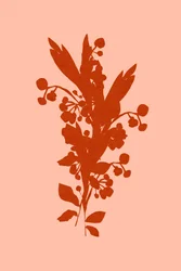 Terracotta bloemensilhouet