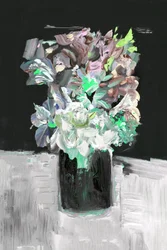 Levendig, schilderachtig bloemenboeket