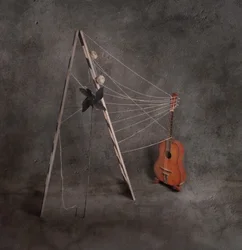 Stilleven met akoestische gitaar