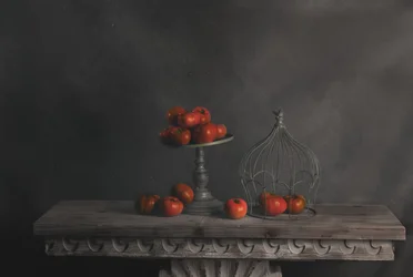 Stilleven met rode appels