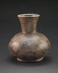 Vat met ingekraste motieven, ca.1400-1600 (keramiek)