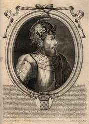 Portret van Filips IV de Schone (1268 - 1314), Koning van Frankrijk - Gravure uit 