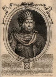 Portret van Lodewijk VI, genaamd De Dikke - gravure uit 