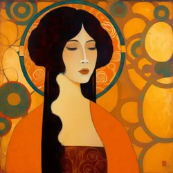 Portret van jong Japans vrouwengezicht met gesloten ogen