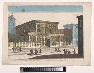 Gezicht op het Palazzo Doria-Tursi te Genua