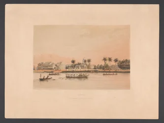 Waterkant met gouverneurshuis te Paramaribo
