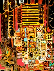 Aboriginal motief, 2014 (gemengde techniek)